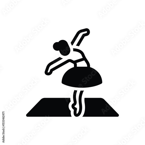 Black solid icon for dance