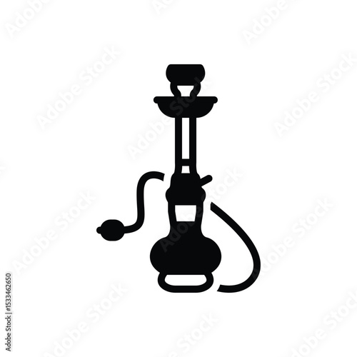Black solid icon for hookah