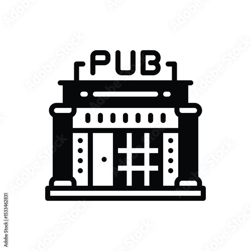 Black solid icon for pubs