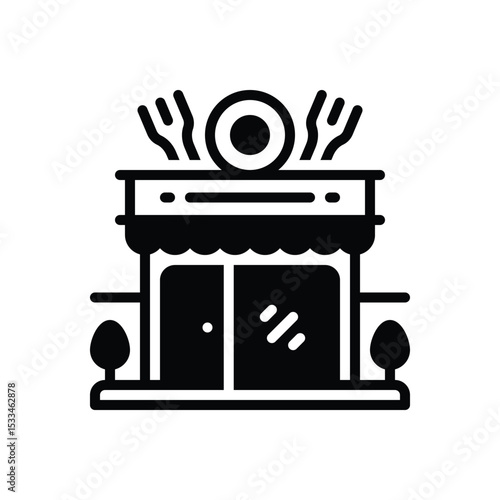 Black solid icon for restaurant