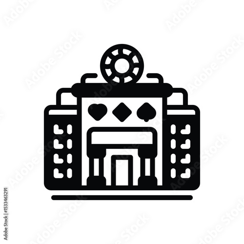 Black solid icon for casino