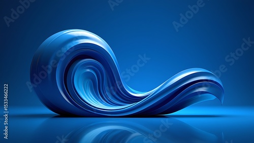 Abstract Blue Shape on Surface Smooth and Elegant Design
