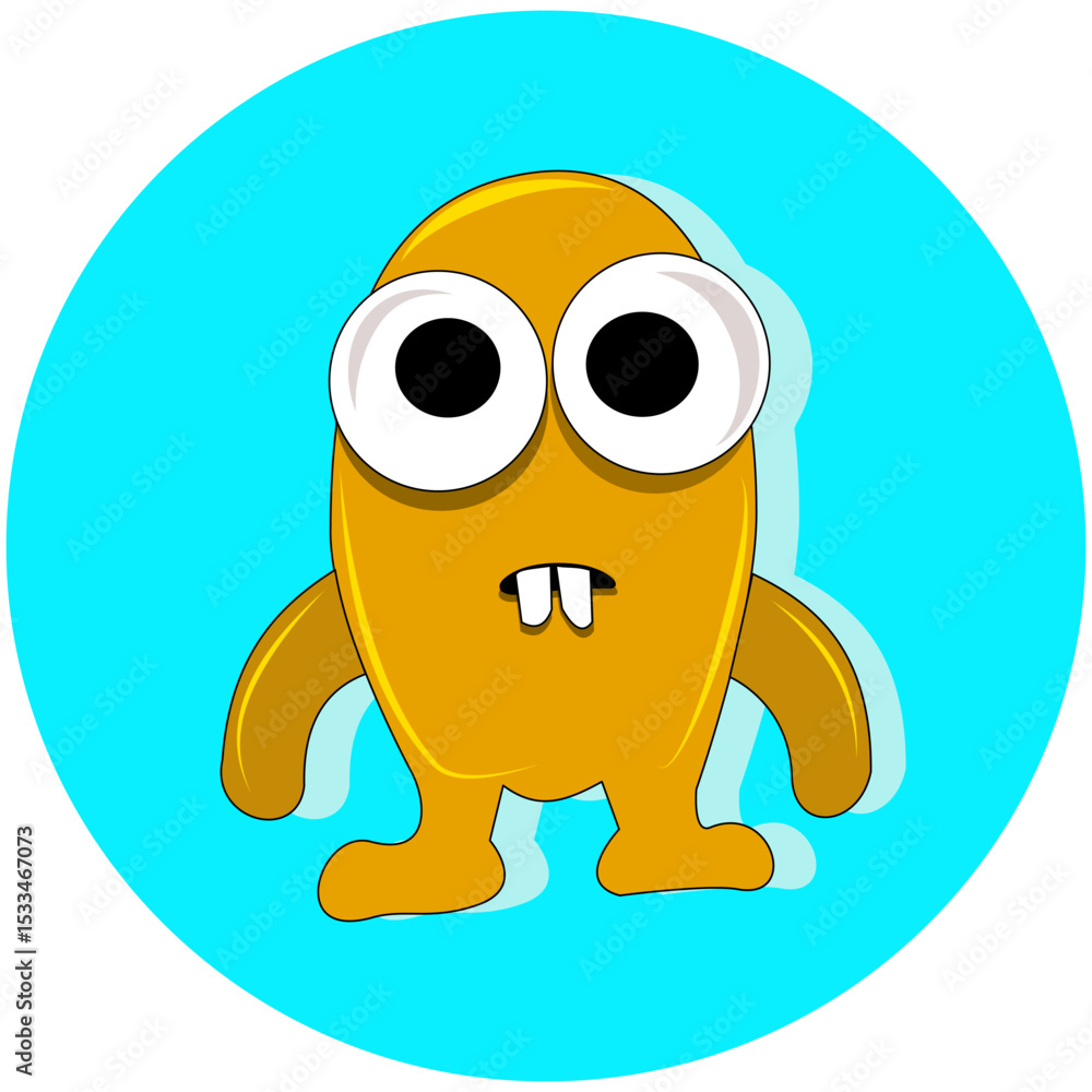 Obraz premium A set of cute and goofy cartoon monsters with unique shapes, bright colors, and funny expressions. Perfect for kids' games, stickers, avatars, and educational illustrations.