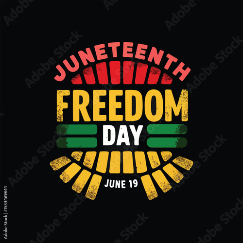 Juneteenth Freedom Day Graphic Illustration for June 19 Celebration

