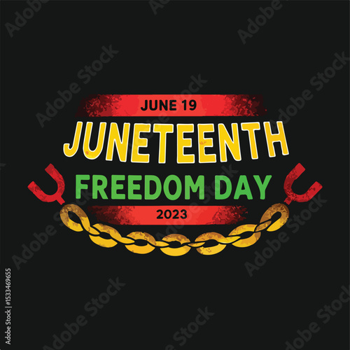 Juneteenth Freedom Day Graphic Illustration for June 19 Celebration

