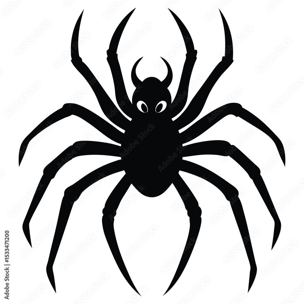 Obraz premium Black spider silhouette halloween design element