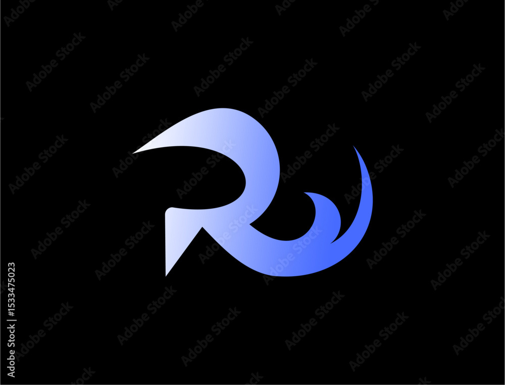 Naklejka premium Stylized letter r logo graphic