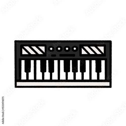 black keyboard instrument of music