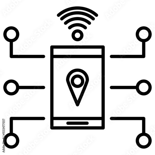 Geofencing Technology Icon