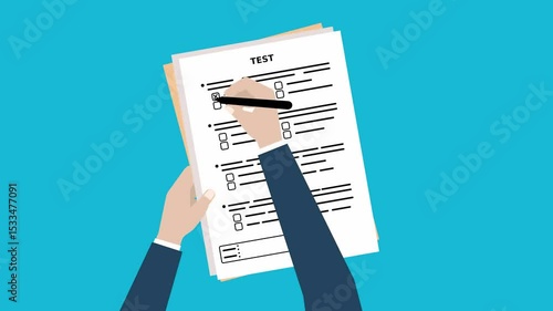 Fill Out The Test Form Animation Video 4K suitable for your project needs