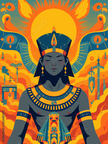 Thoth Ancient Egyptian God illustration