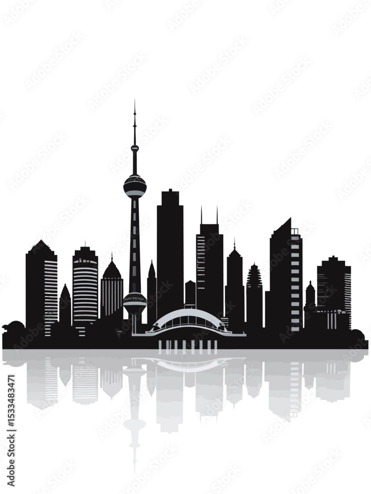 Obraz premium jakart indonesia a skyline silhouette design isolated on white background 