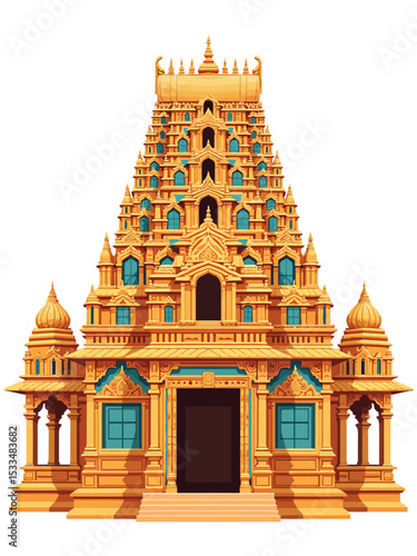  Sculpture, architecture and symbols of Hindu temple at Singapore , Sri Mariamman Temple 