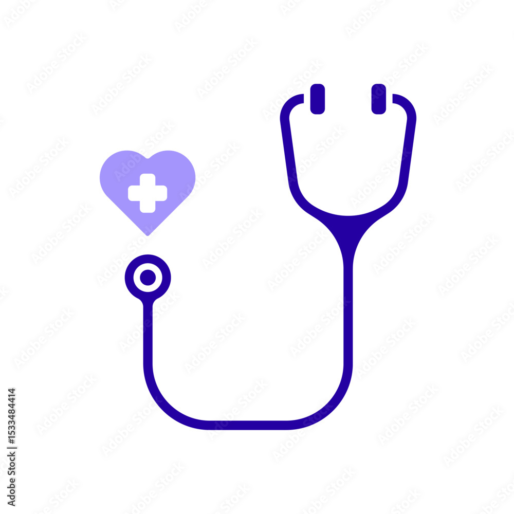 Icon a stethoscope, isolated against a clean background. Icon a stethoscope, isolated against a clean background.