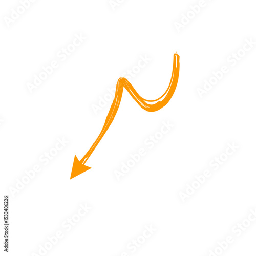 handdrawn chalk arrow stroke cute