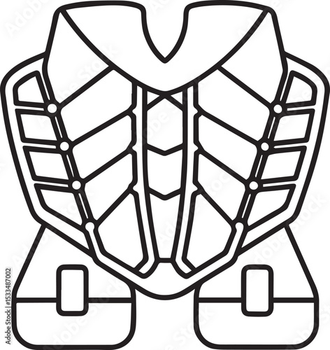 goalie pads outline vector illustration, line art