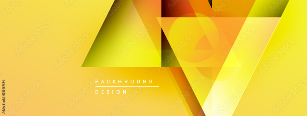 Obraz premium Abstract geometric design. Yellow, orange hues create dynamic layered shapes. Modern background suitable for various projects.