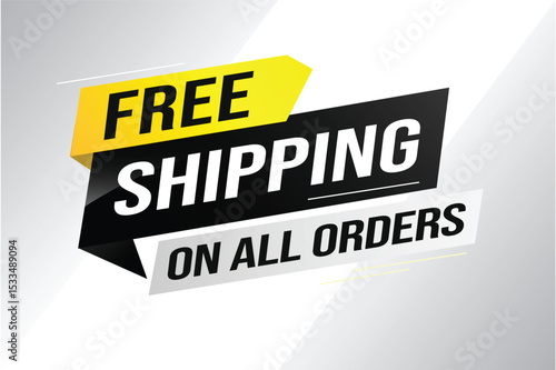 Free shipping all orders tag. Banner design template for marketing. Special offer promotion or retail. background banner modern graphic design for store shop, online store, website, landing page 