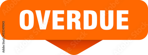 overdue sticker. overdue sign on transparent background