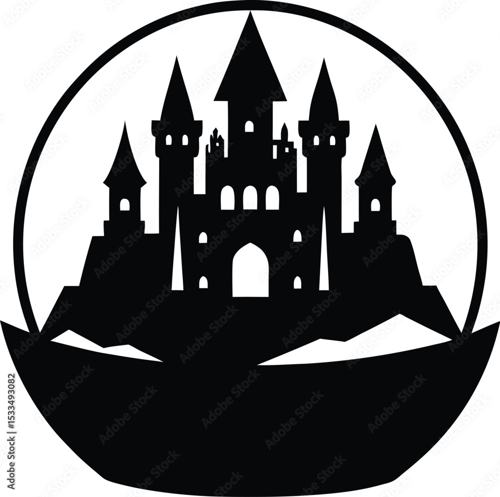 Obraz premium vector illustration of a castle silhouette