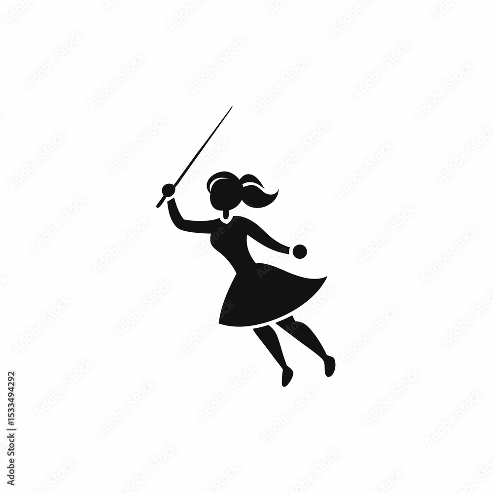 Fototapeta premium silhouette of a girl playing guitar