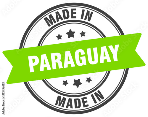 Made in Paraguay round sign. Made in Paraguay stamp.