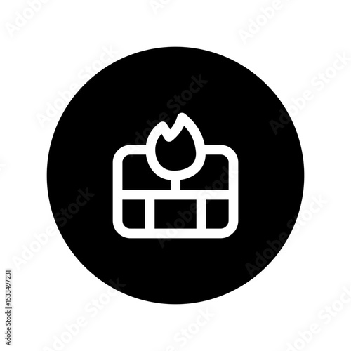 firewall line circular icon