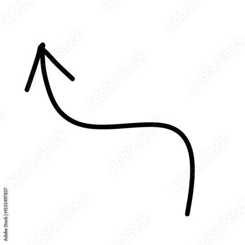 simple black arrow curve vector