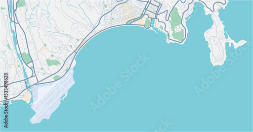 Layered editable vector illustration outline of Nice,France.