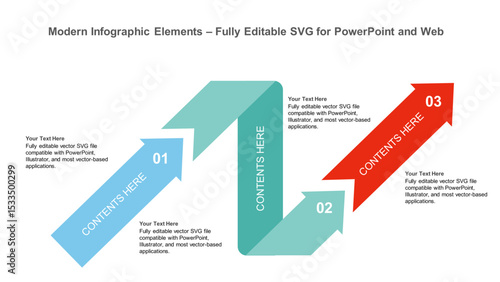Modern Infographic Elements – Fully Editable SVG for PowerPoint, Web, Illustrator, and most vector-based applications. Ideal for presentations, infographics, and business slide designs.
