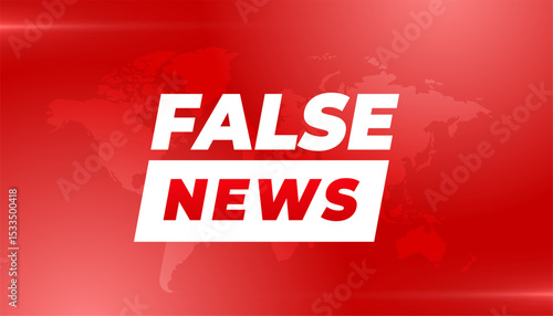 global fake news broadcast concept red background