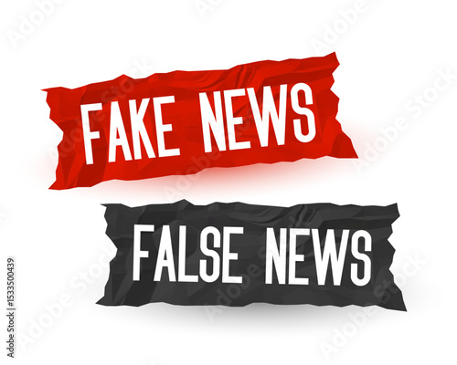 crumpled paper fake false news headline design