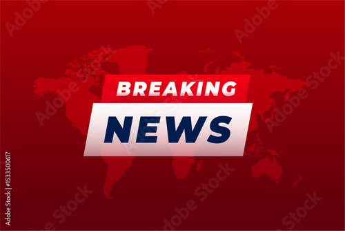 global breaking news red background with world map