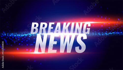 stylish breaking news blue background with light effect