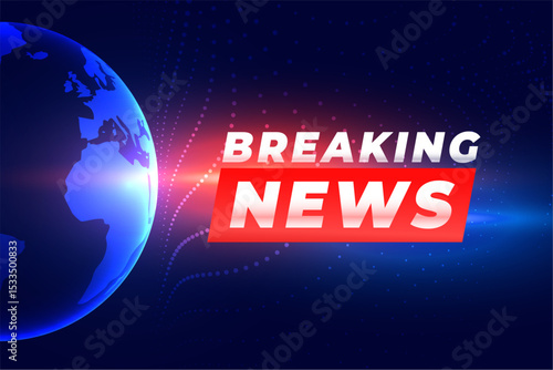 worldwide breaking news template with globe design