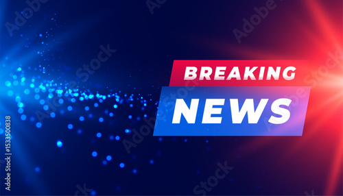 modern style breaking news headline blue banner with light effect