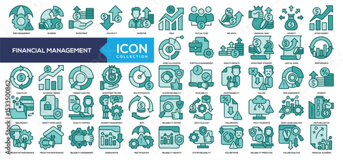 Financial Management Solid Icon Collection
