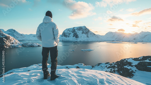 male scientist explore artic