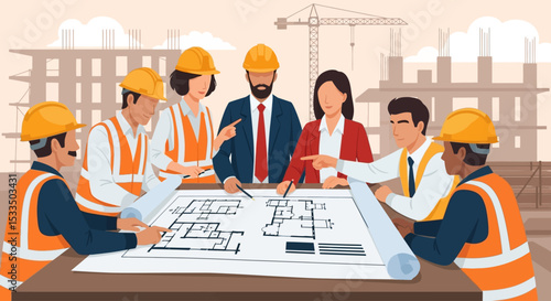 Construction Team Meeting Architects & Engineers Collaboration