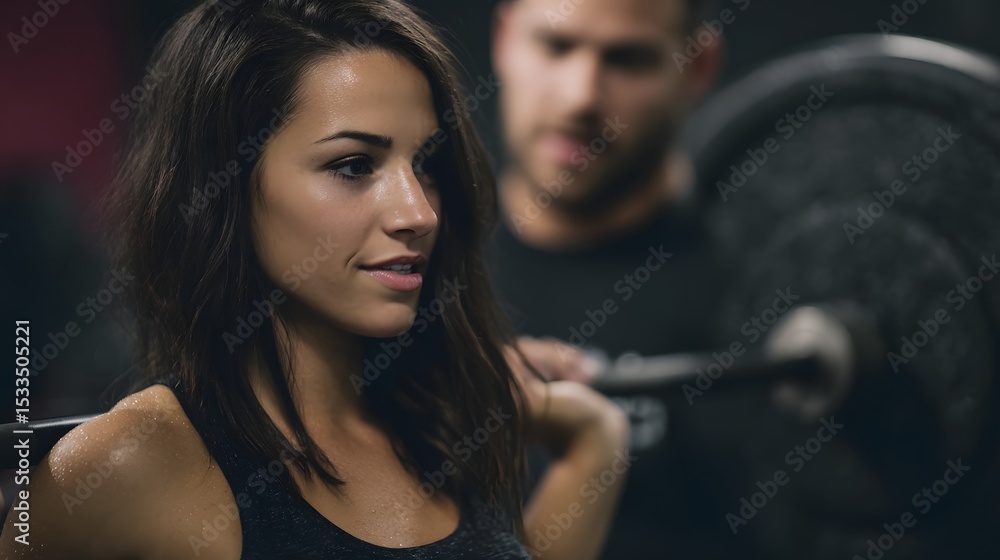 © Thares2020 - Personal trainer coaching client on barbell technique © Thares2020 - Personal trainer coaching client on barbell technique