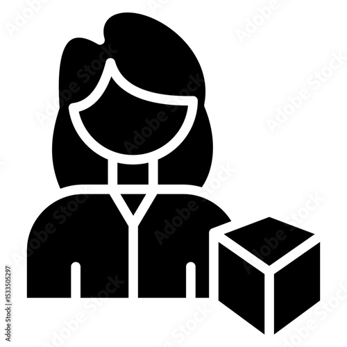 3d artist glyph icon
