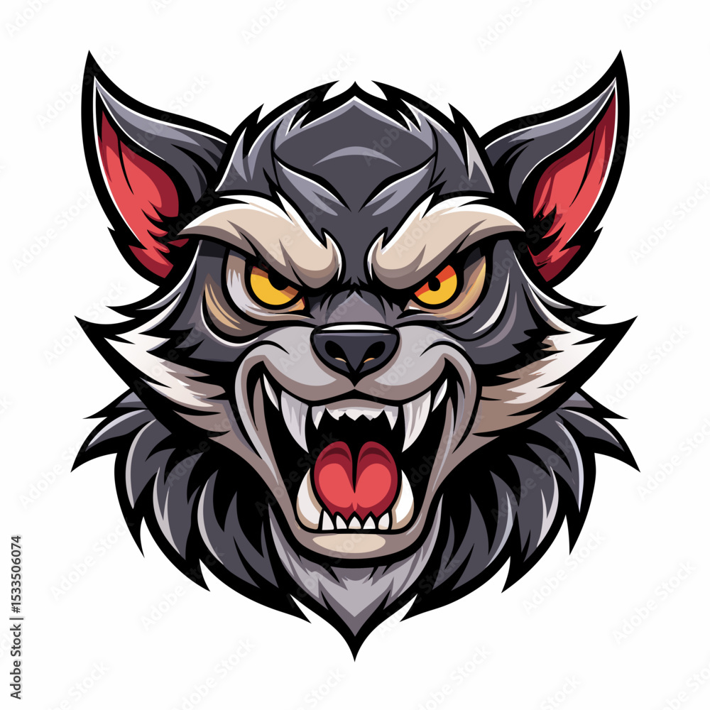 angry Kuromi realistic design and bold line black , white background ,full color angry Kuromi realistic design and bold line black , white background ,full color