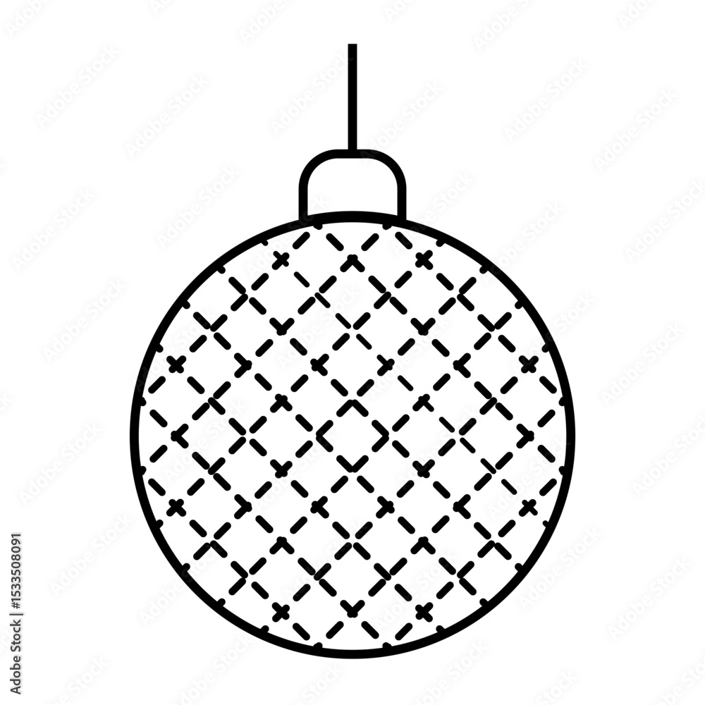 Obraz premium Christmas ball ornament outline icon