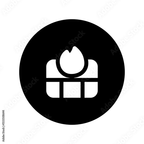 firewall circular glyph icon