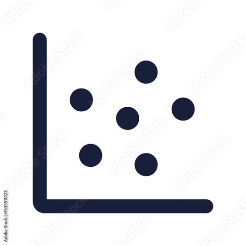 scatter plot flat line icon