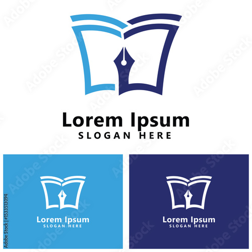 Reading book logo template