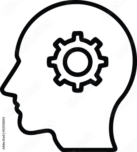 human head with gears vector illustration
