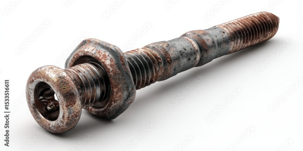 Fototapeta premium 3D render of anchor bolt for concrete on white background