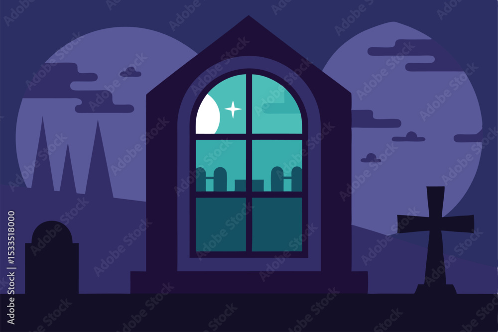 Fototapeta premium graveyard in the night
