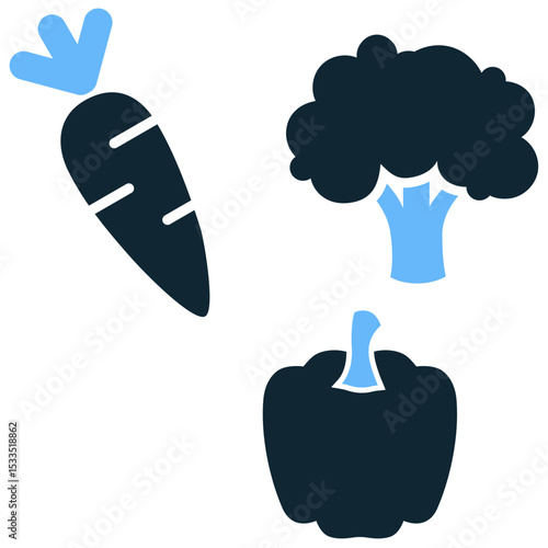 Vegetables icon vector for healthy food, fresh produce, and plant-based diets. It's ideal for illustrating nutrition, groceries, farmers' markets, and organic culinary themes for wholesome meals.